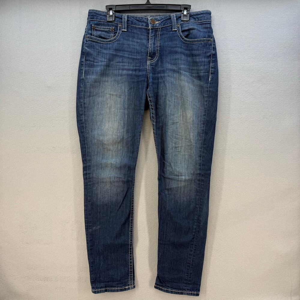 BKE Jeans Women's 30x31.5 (10) Dark Blue Harper Taper Leg Preppy Classic